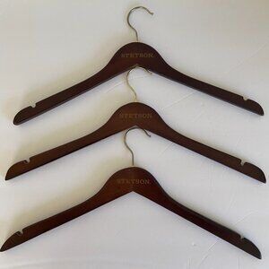 Vintage Stetson Western Wooden Hangers LOT of 3